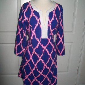 Lilly Pulitzer VERANDA DRESS Santorini Blue XL